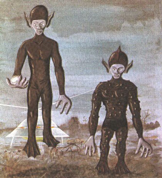 1980年 プエルトリコで目撃された宇宙人のイラスト
