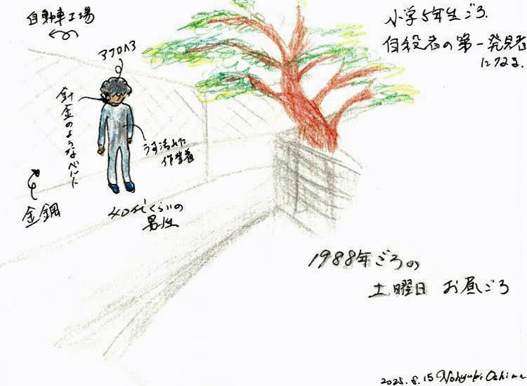 1988年(小学5年生)ごろ街中で自殺者第一発見者になる