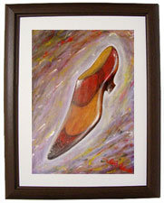 2005年東京・北区「Shoes shop オオシマ」店舗ディスプレイにて展示された靴の絵画-Nobuyuki Oshima(大嶋信之)