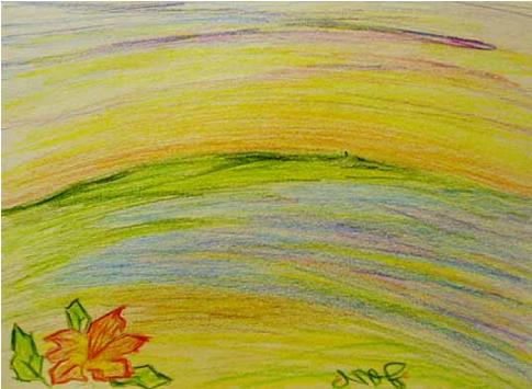 「海と灯台(Beach and lighthouse)」2006年/Nobuyuki Oshima(大嶋信之)-色鉛筆の絵画イラストアート