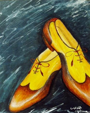 靴の絵画アート「コンビウィングチップ」Nobuyuki Oshima(大嶋信之)