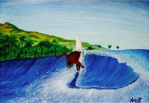 絵画アート「バックハンドリップ」Nobuyuki Oshima（大嶋信之）