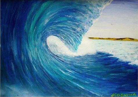 絵画アート「チュービーウェーブⅡ」Nobuyuki Oshima（大嶋信之）