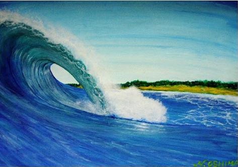 絵画アート「チュービーウェーブⅠ」Nobuyuki Oshima（大嶋信之）