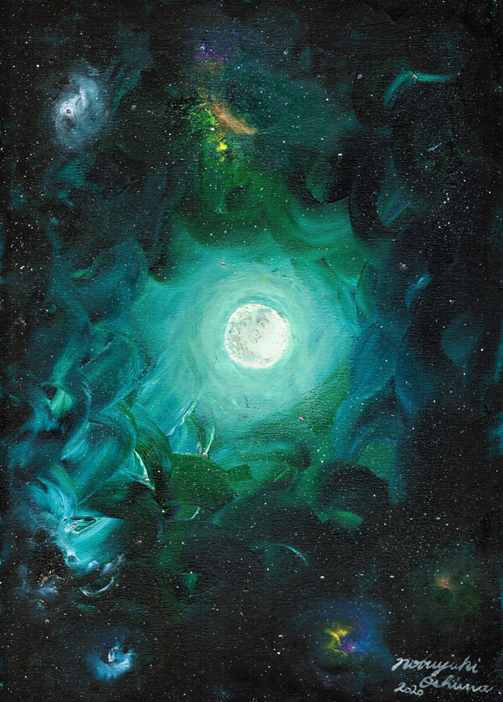 絵画アート「Full Moon(満月)2020-01」-Nobuyuki Oshima(大嶋信之)