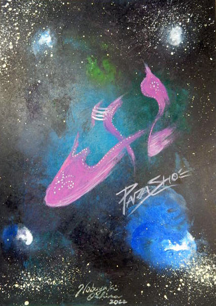 「PARASHOE コンビウィングチップ（Combi wingtip）」2022年制作-大嶋信之（Nobuyuki Oshima）-革靴イラスト