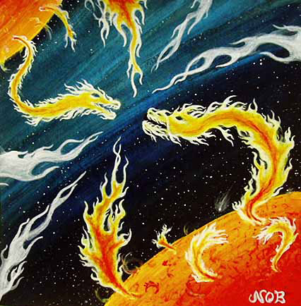 「太陽プロミネンスと龍(Solar prominence and dragon)」2000年制作-Nobuyuki Oshima(大嶋信之)