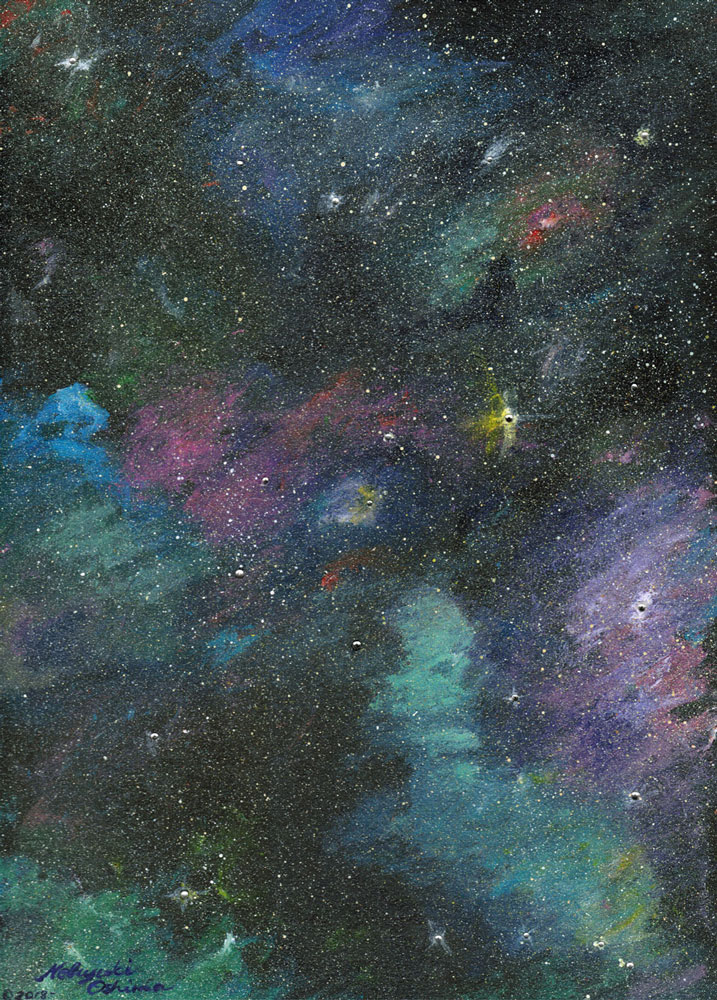 「宇宙の絵画2018-01(Art Painting of Space,Universe,Nebula, Galaxy,Star)」-Nobuyuki Oshima(大嶋信之)