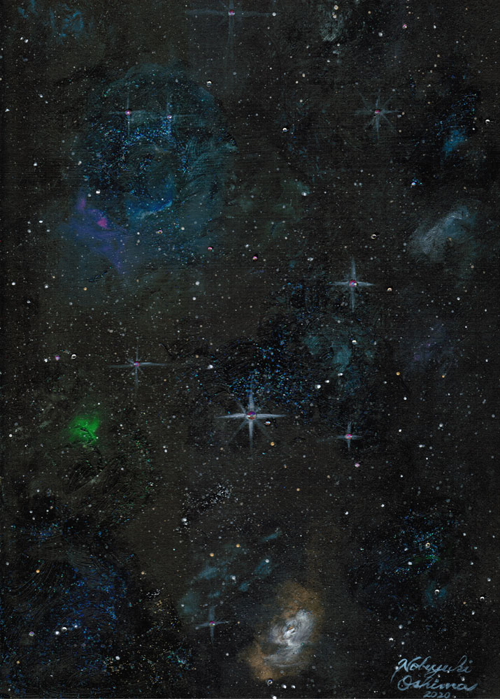 「宇宙の絵画2020-02(Art Painting of Space,Universe,Nebula, Galaxy,Star)」-Nobuyuki Oshima(大嶋信之)