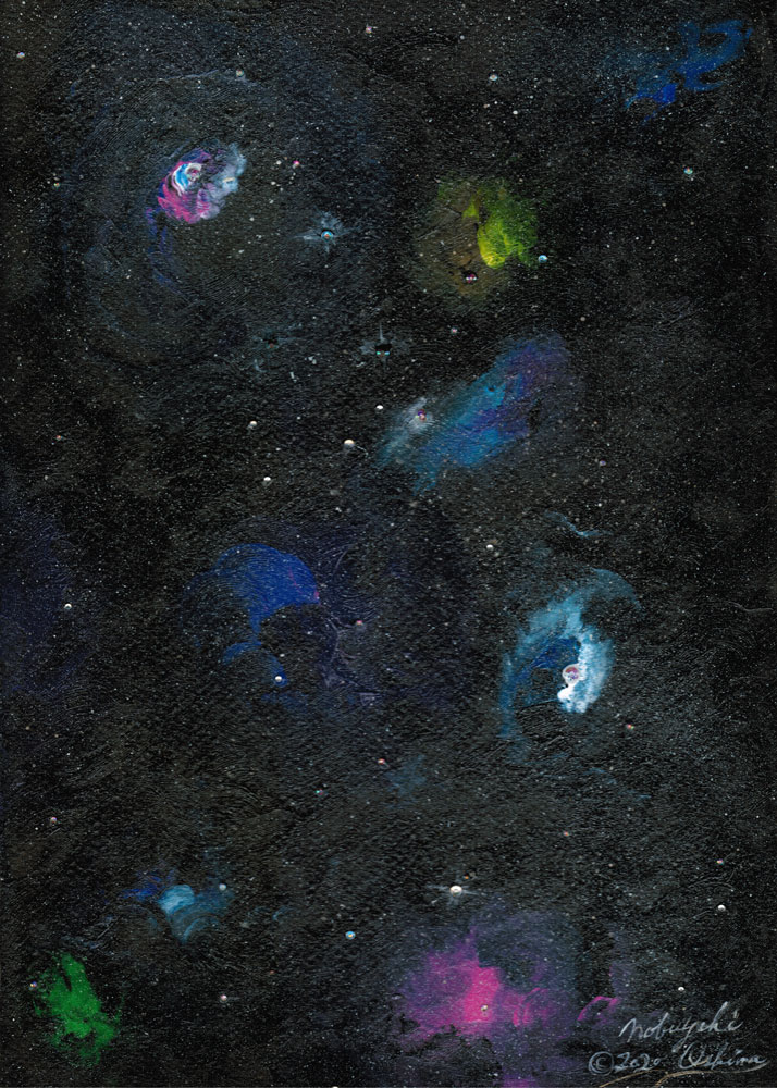 「宇宙の絵画2020-01(Art Painting of Space,Universe,Nebula, Galaxy,Star)」-Nobuyuki Oshima(大嶋信之)