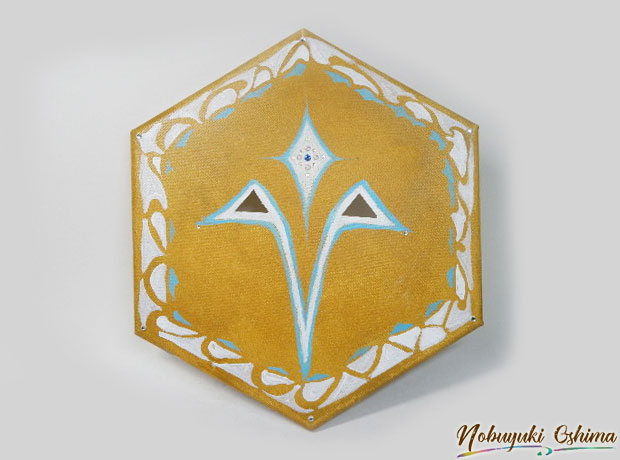 仮面(お面)絵画アート「ヘキサゴン of ドゴン(Hexagon of Dogon)」-Nobuyuki Oshima(大嶋信之)