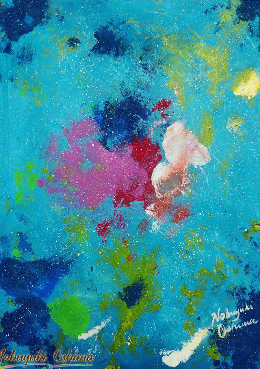 抽象画アート「意識のひずみ(Distortion of consciousness)」2021年制作-Nobuyuki Oshima(大嶋信之)