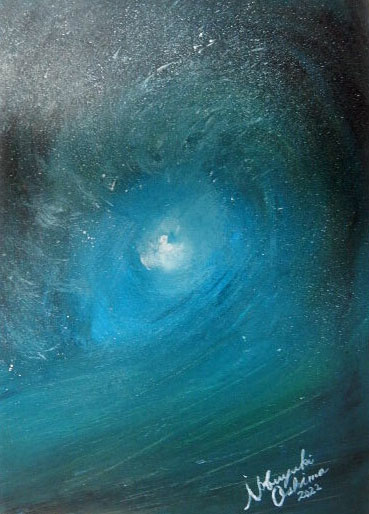抽象画アート「波のしぶき(Wave spray)」2022年制作-Nobuyuki Oshima(大嶋信之)