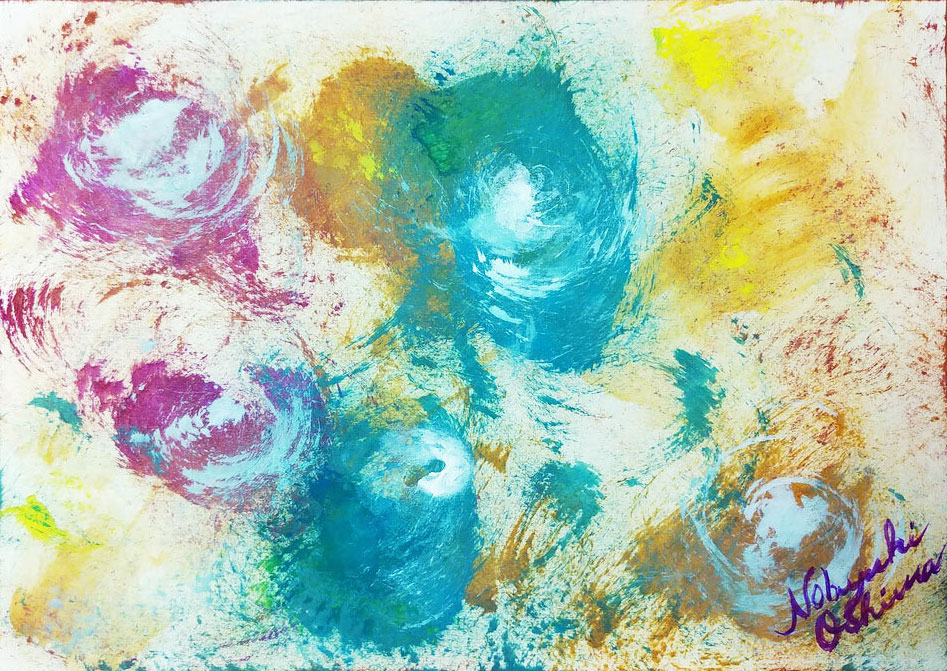 抽象画アート「空気の流れ(Air flow)」2021年制作-Nobuyuki Oshima(大嶋信之)