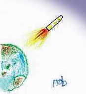 ロケット打ち上げのイラスト絵-Nobuyuki Oshima(大嶋信之)