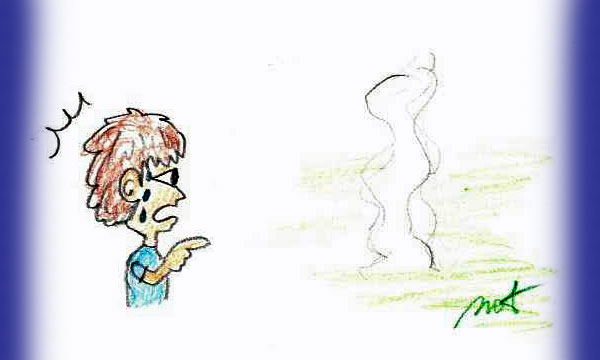 地面から沸き出るモヤのような霊体(幽霊・心霊)のイラスト