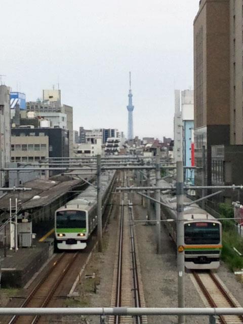 JR「大塚駅」近く「空蝉橋」から撮影した東京スカイツリー